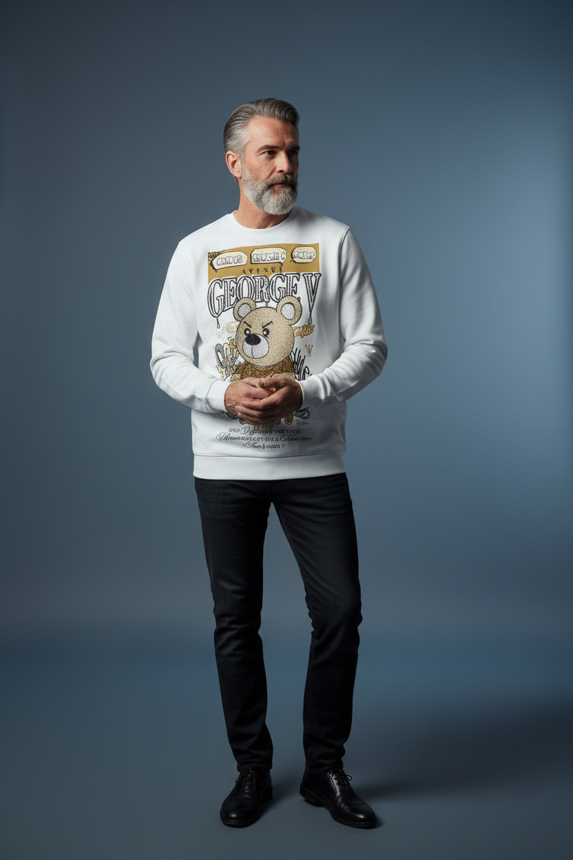 White TEDDY BEAR GEORGE V - Casual Refined