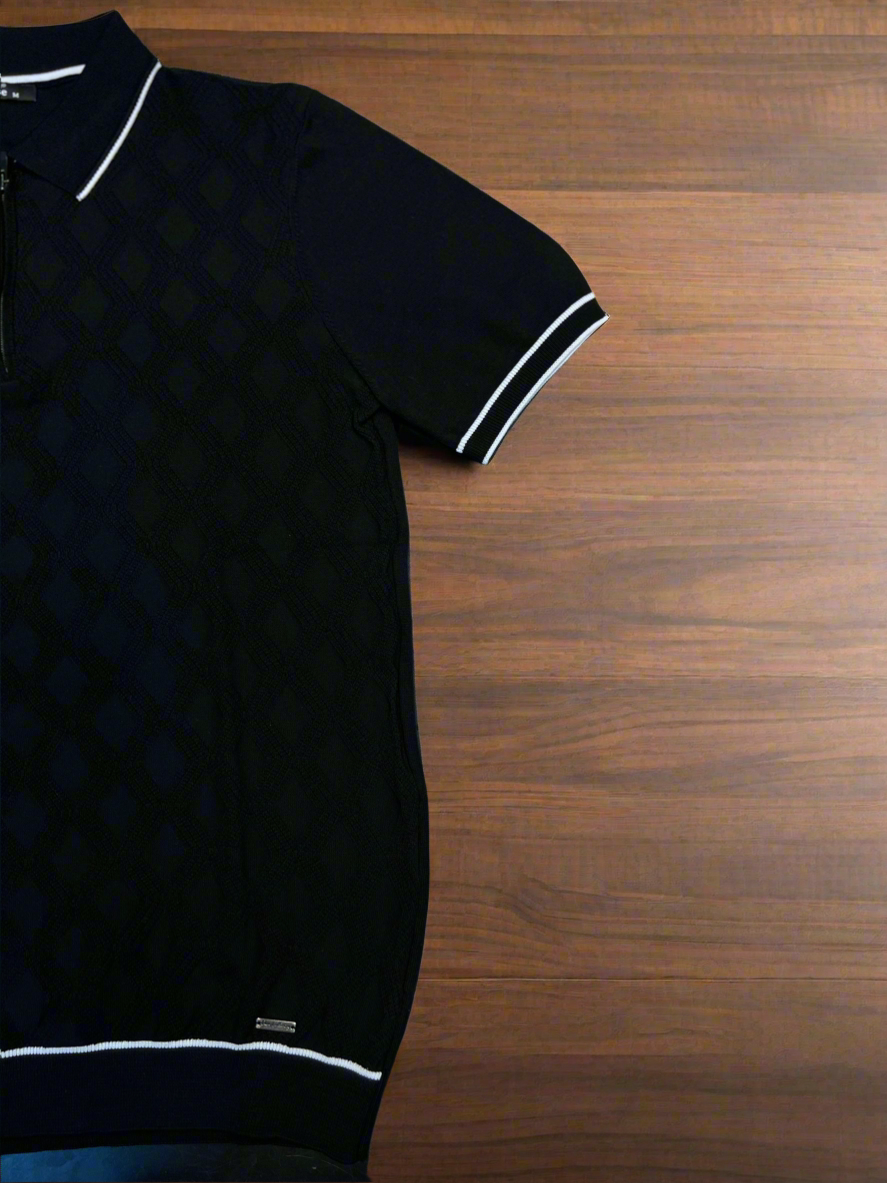 Vercini by CE&CE Diamond Polo – Modern Edge in Coral, Black & White