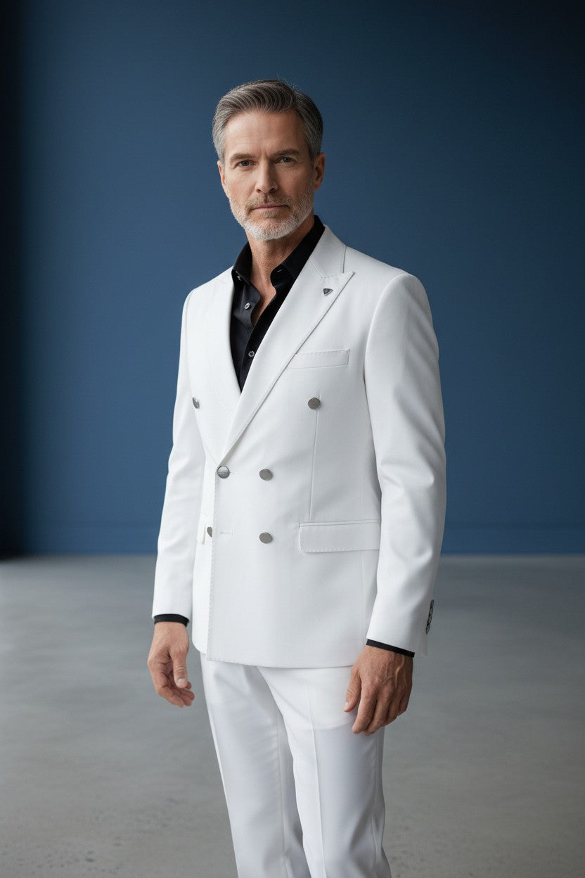 Emilio Sagezza Double Breasted Suit - Two Piece Men's Formal Suit