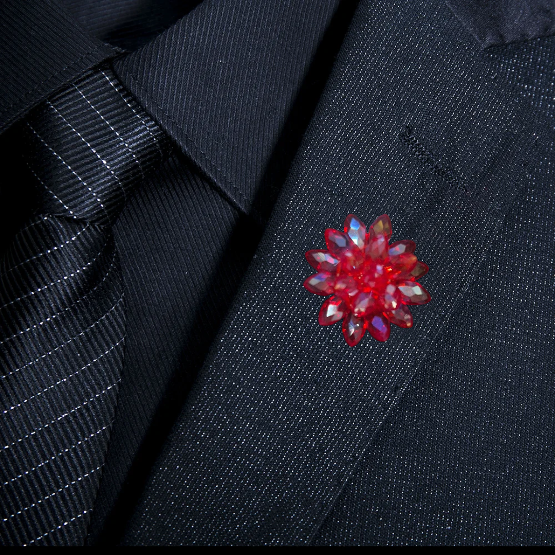 Crystal polyantha lapel pins