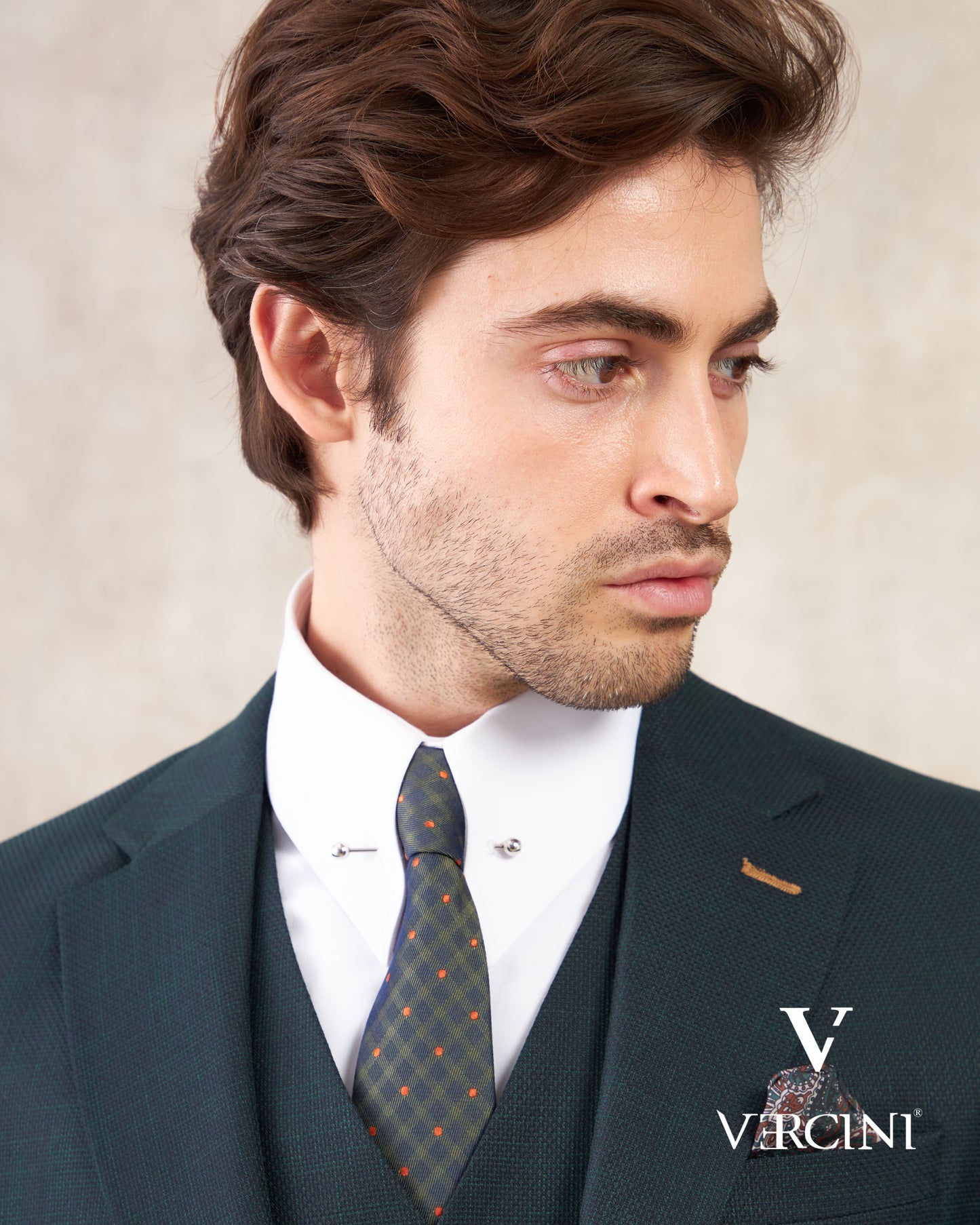 Vercini Verdant Vogue Three-Piece Men's Suit
