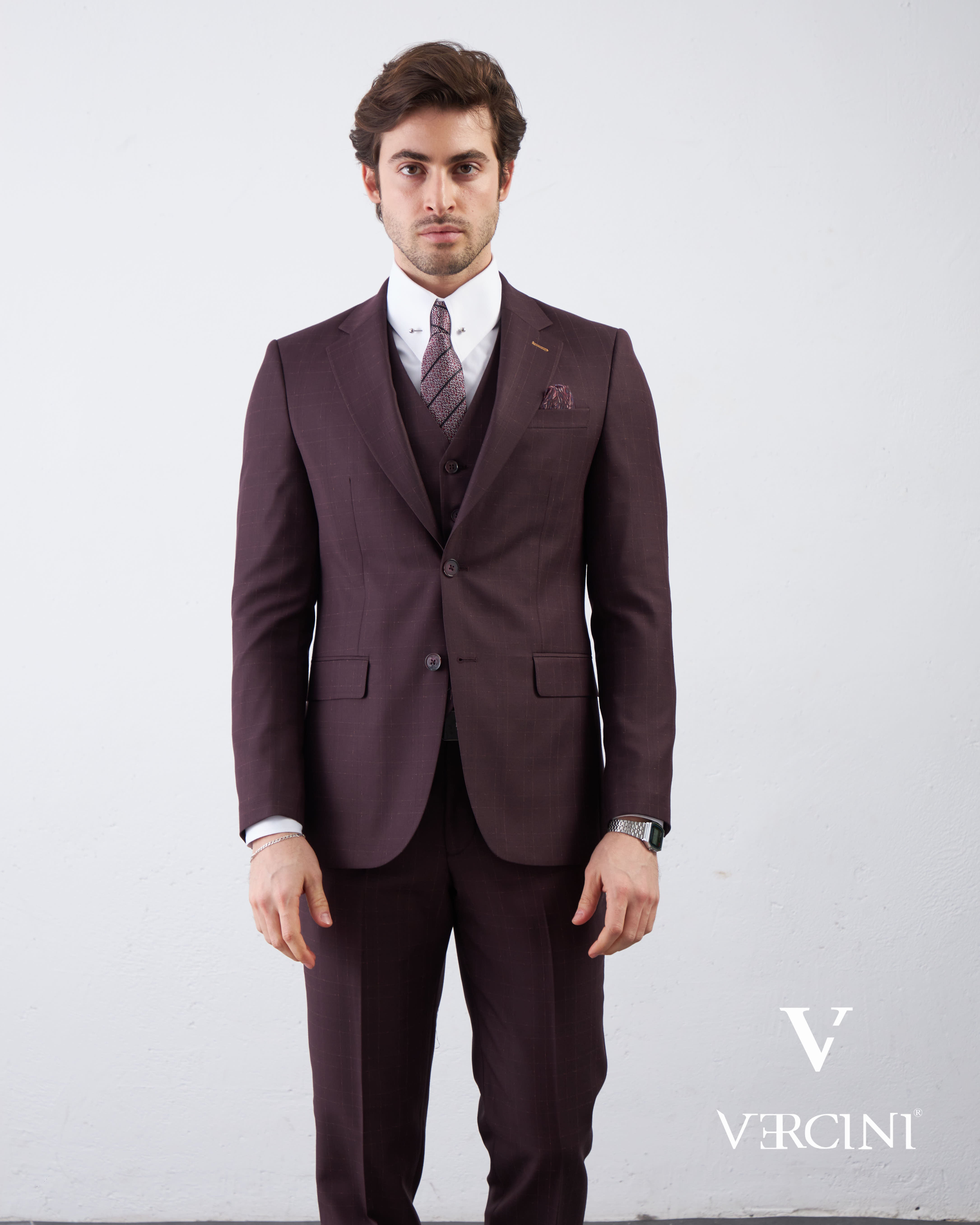 Graphite Gridlock Prestige Suit – Tailored Wool Blend
