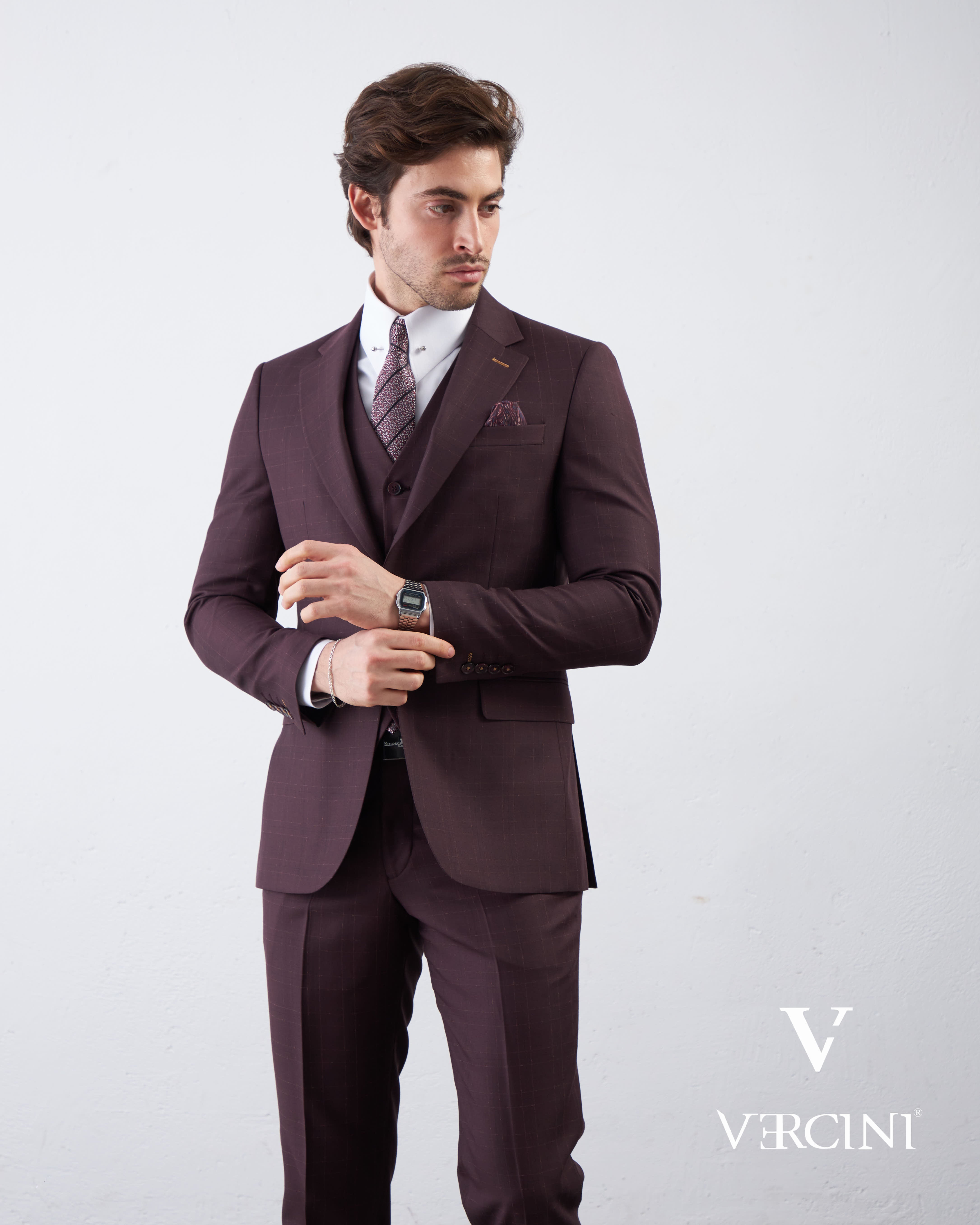 Graphite Gridlock Prestige Suit – Tailored Wool Blend