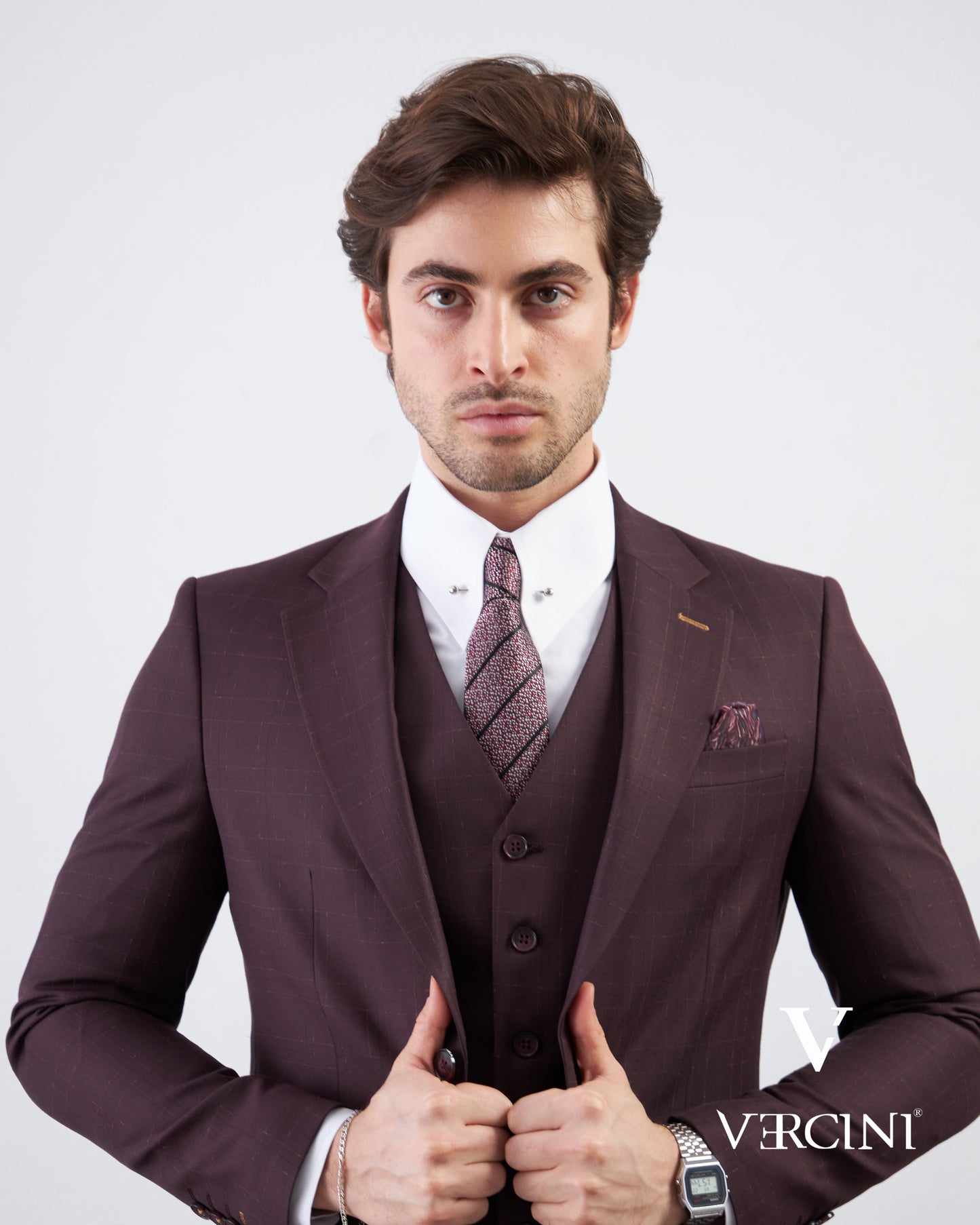 Graphite Gridlock Prestige Men's Suit By Vercini
