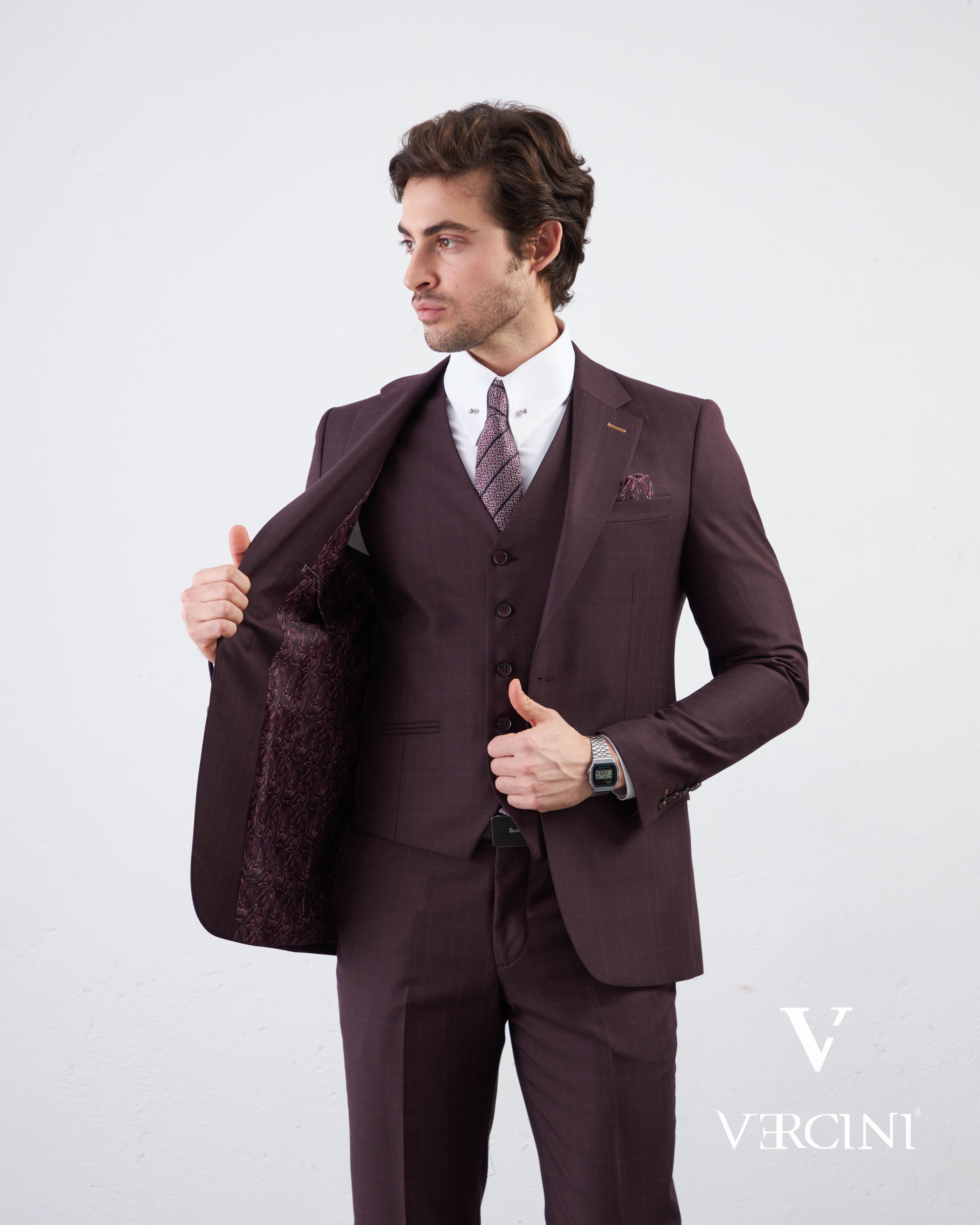 Graphite Gridlock Prestige Suit – Tailored Wool Blend