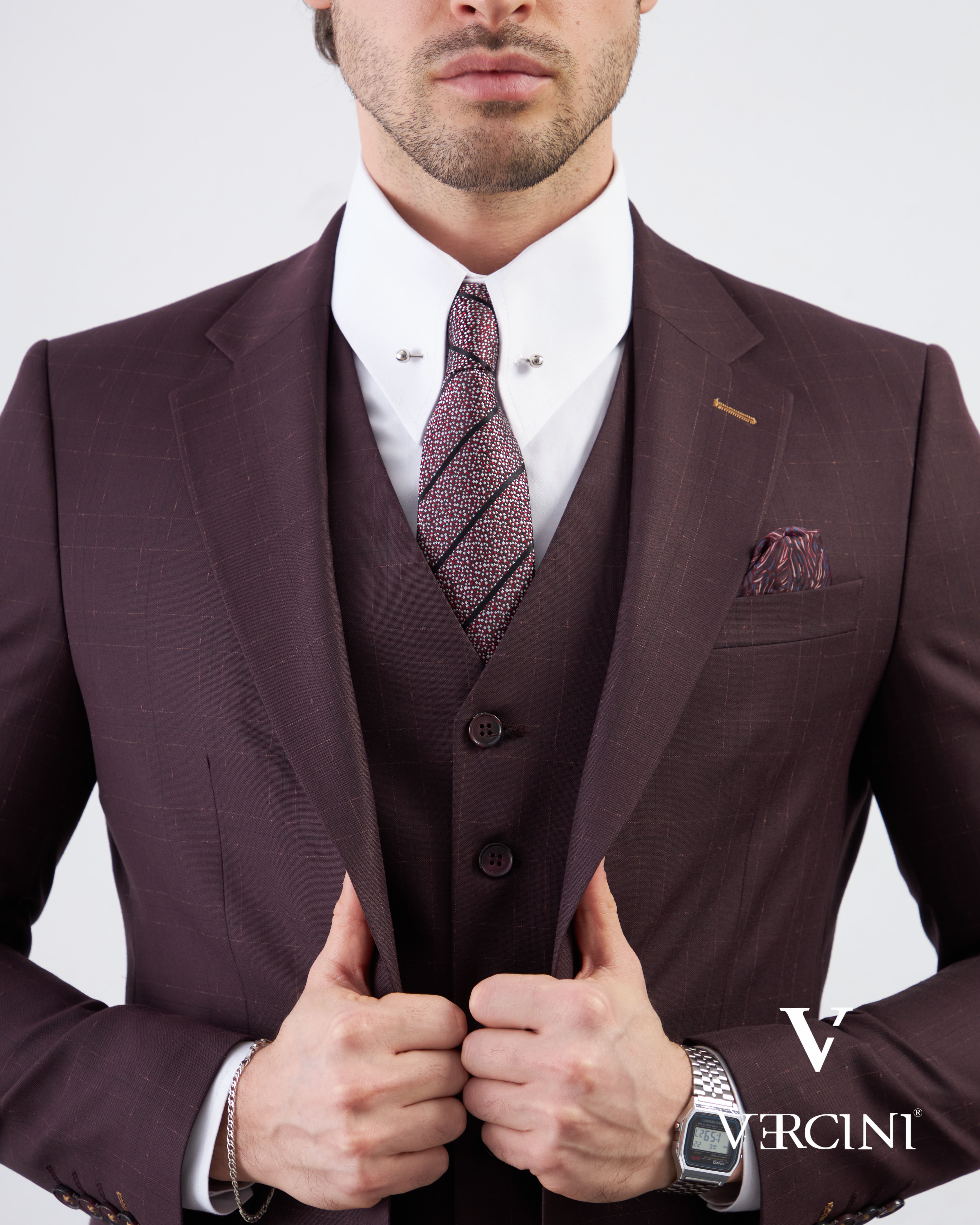 Graphite Gridlock Prestige Suit – Tailored Wool Blend