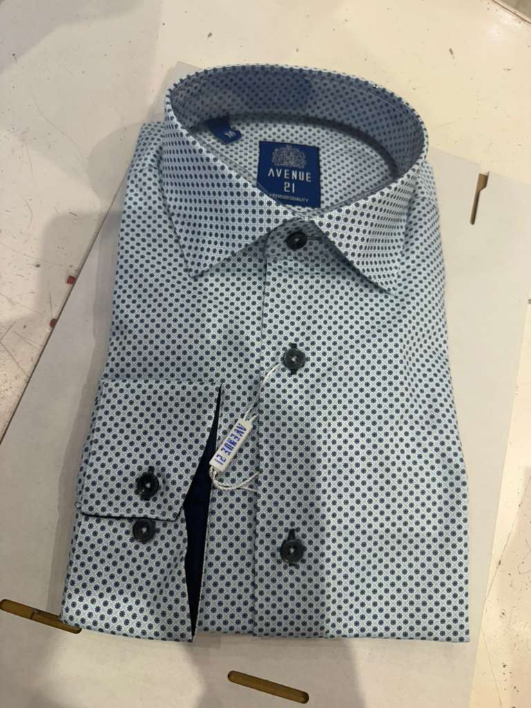 PATTERNED BUTTON DOWN SHIRTS BLACKAND GREY GEOMETRIC SWIRI PRINT