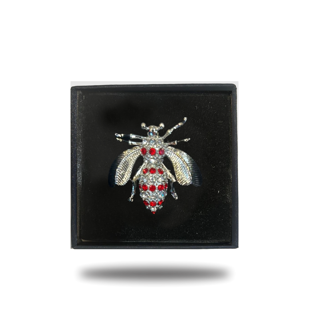 CRYSTAL GOLD PLATED BEE PIN BROOCH Ph accessories Vercini