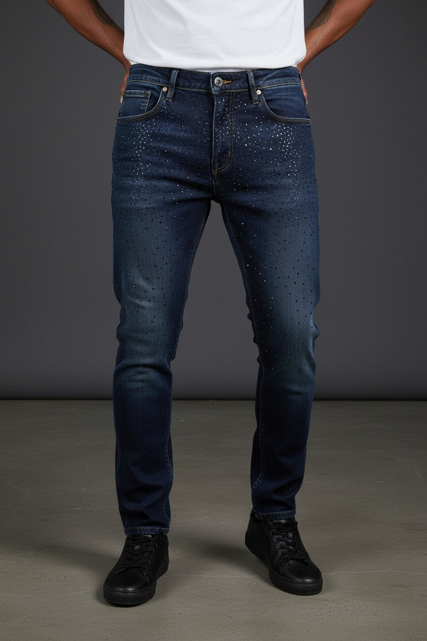 Vercini Shiny Denim Jeans — Slim Fit Luxury Denim