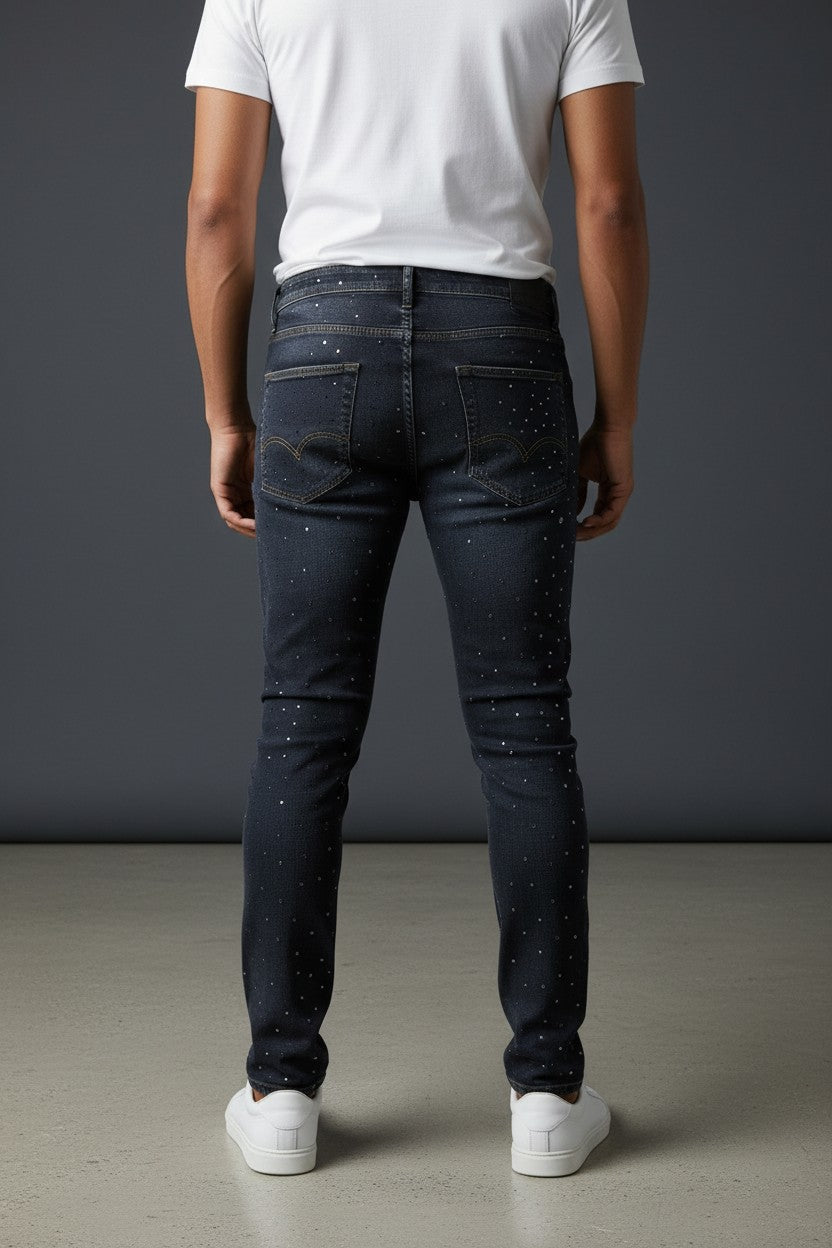 Vercini Shiny Denim Jeans — Slim Fit Luxury Denim