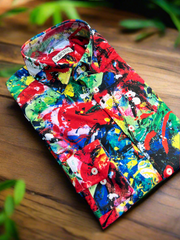 Multicolor Abstract Paint Shirt – Artistic Flair, Supreme Comfort