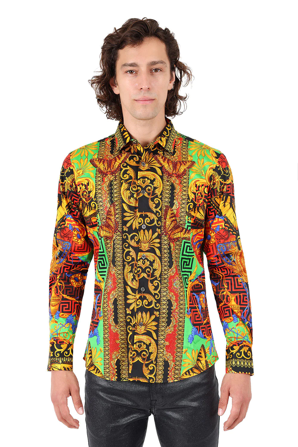 Men's Rhinestone Baroque Shirt Collection