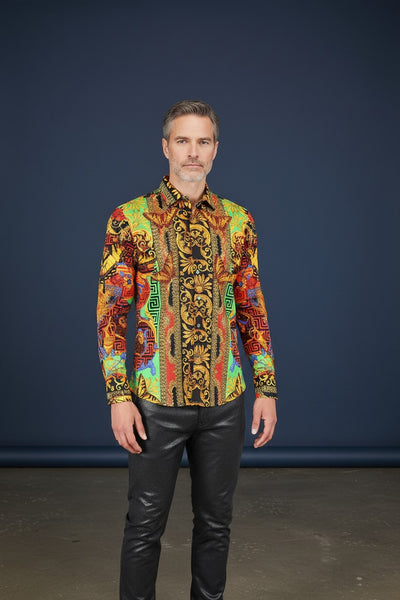 Barabas Men's Rhinestone Baroque Shirt Collection SHIRTS Vercini