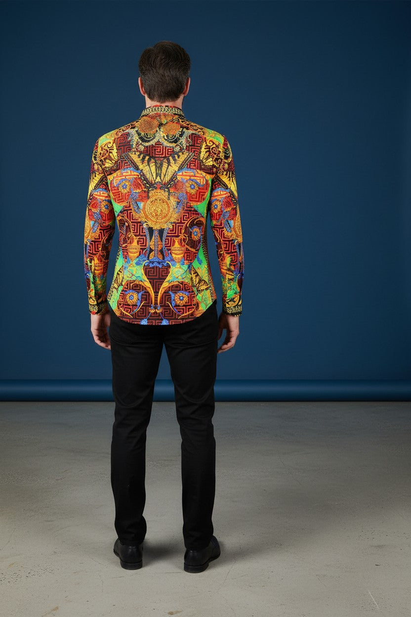 Men's Rhinestone Baroque Shirt Collection