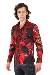 Men's Rhinestone Baroque Long Sleeve Shirt