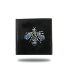 CRYSTAL GOLD PLATED BEE PIN BROOCH