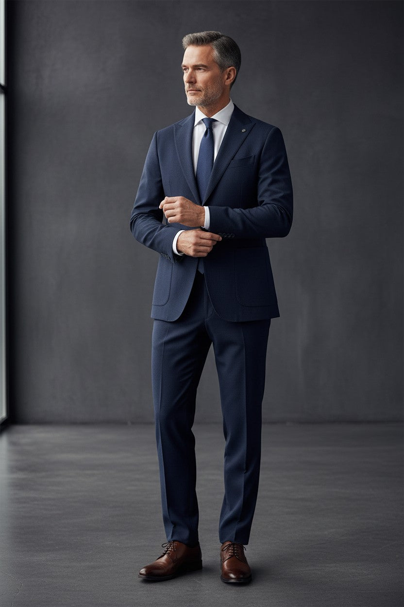 Di Claro Classic Elegance Two-Piece Suit in Charcoal Gray