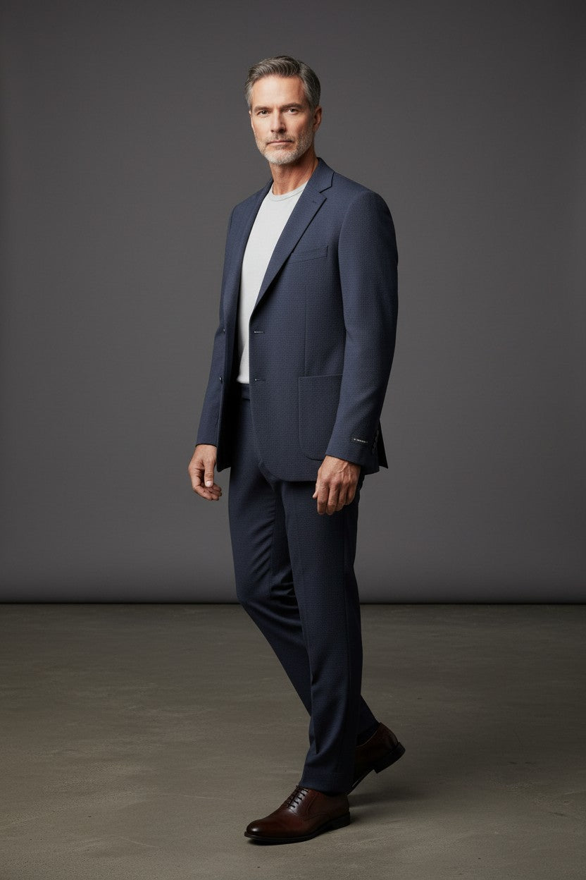 Di Claro Classic Elegance Two-Piece Suit in Charcoal Gray