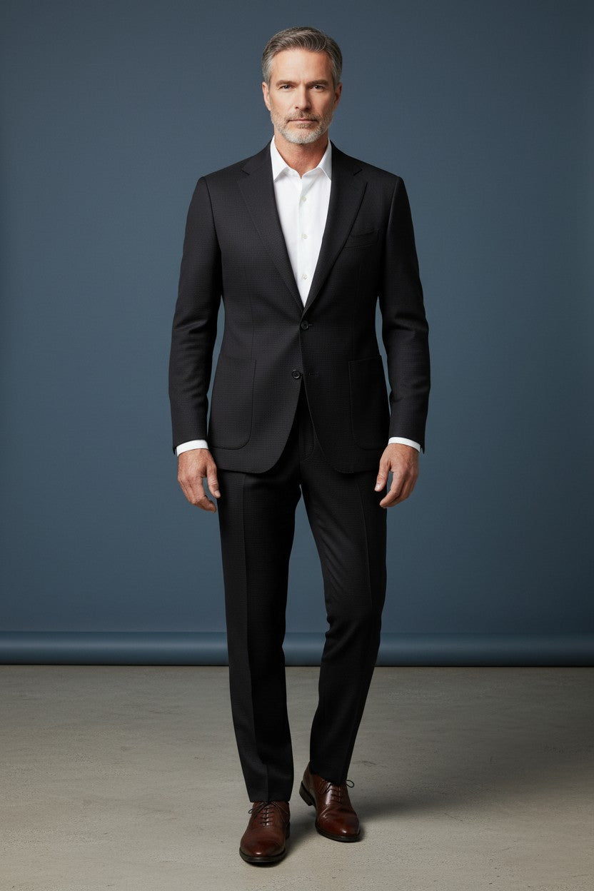 Di Claro Classic Elegance Two-Piece Suit in Charcoal Gray