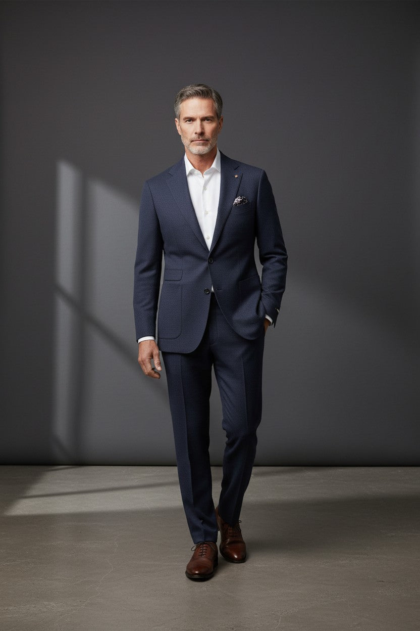 Di Claro Classic Elegance Two-Piece Suit in Charcoal Gray