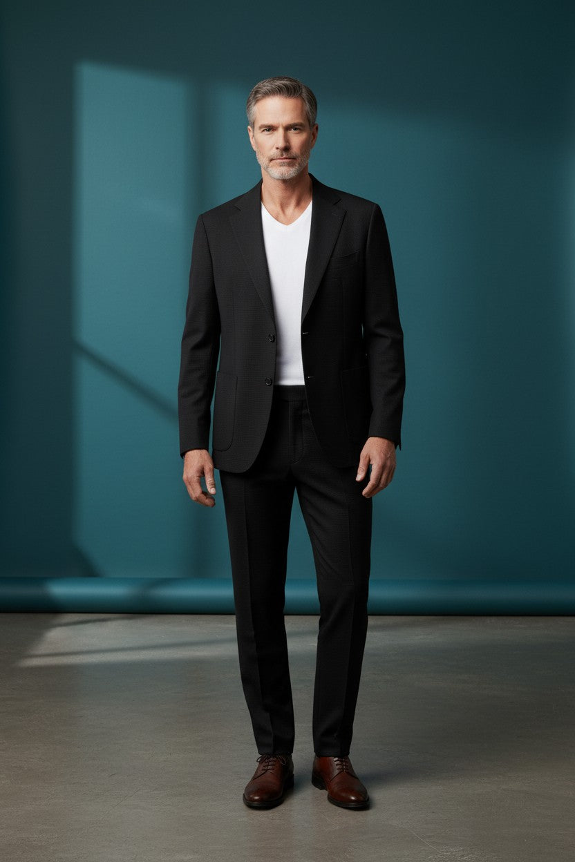 Di Claro Classic Elegance Two-Piece Suit in Charcoal Gray