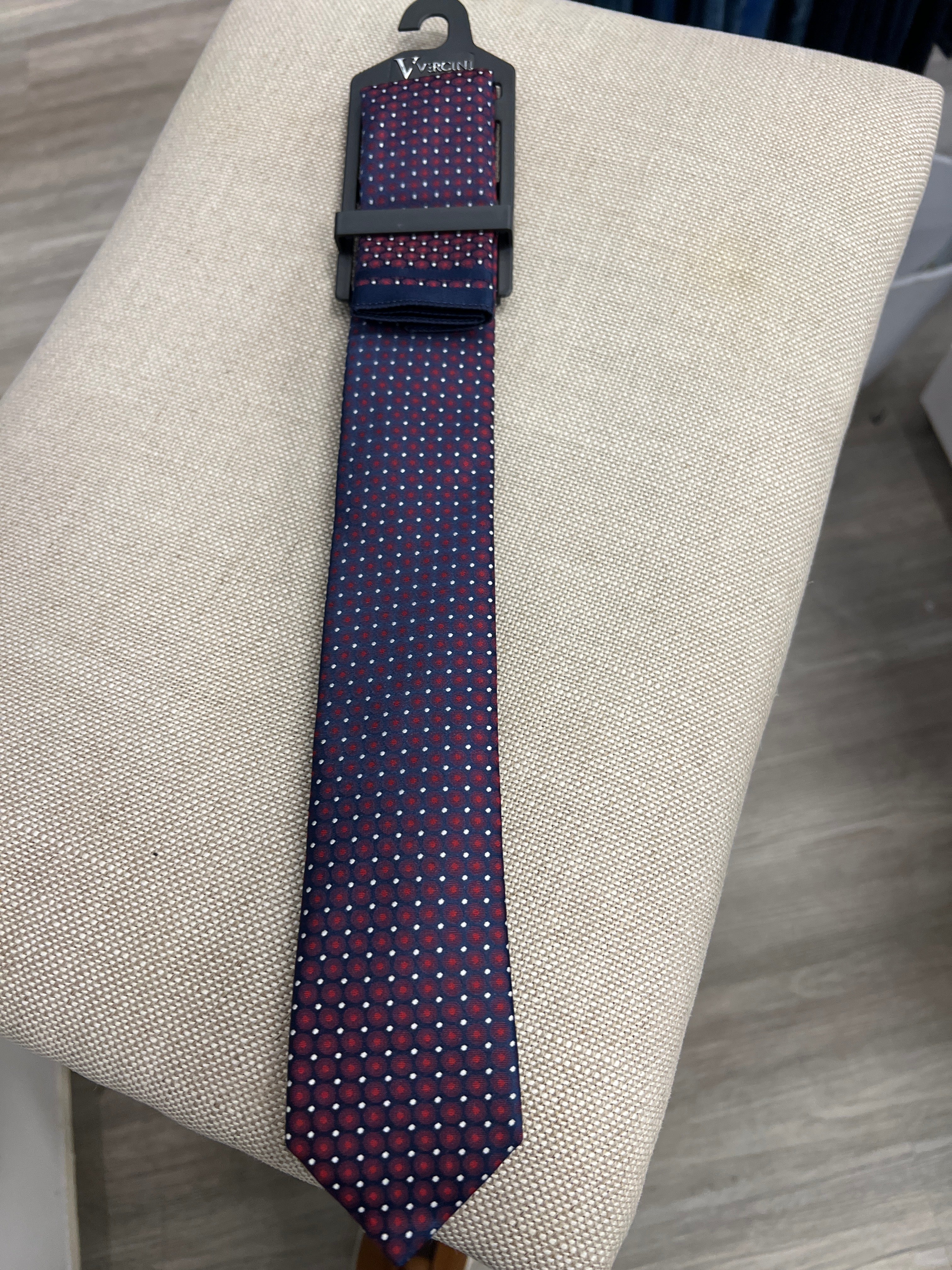 Purple dotted and checkered tie by Vercini