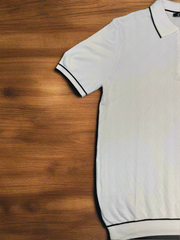 Vercini by CE&CE Diamond Polo – Modern Edge in Coral, Black & White