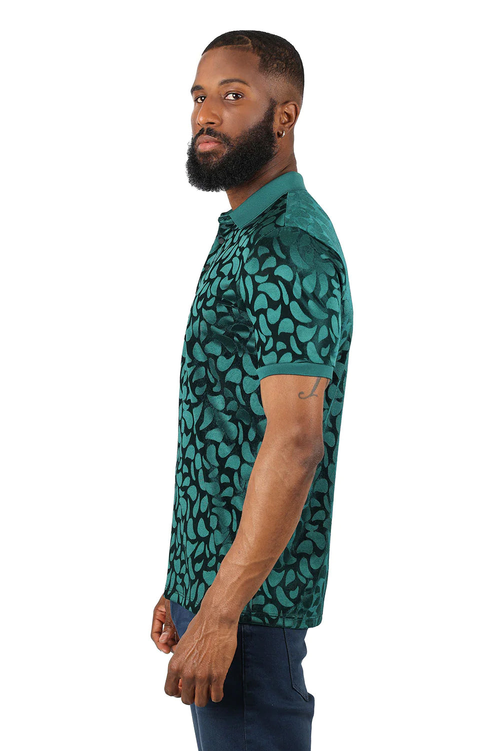 Men's Floral Twist Short Sleeve Polo Shirt