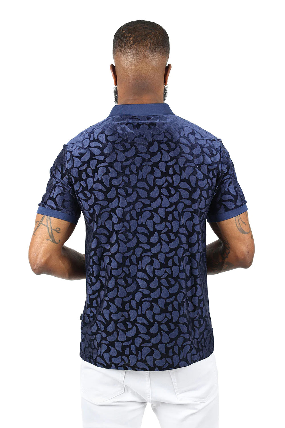 Men's Floral Twist Short Sleeve Polo Shirt