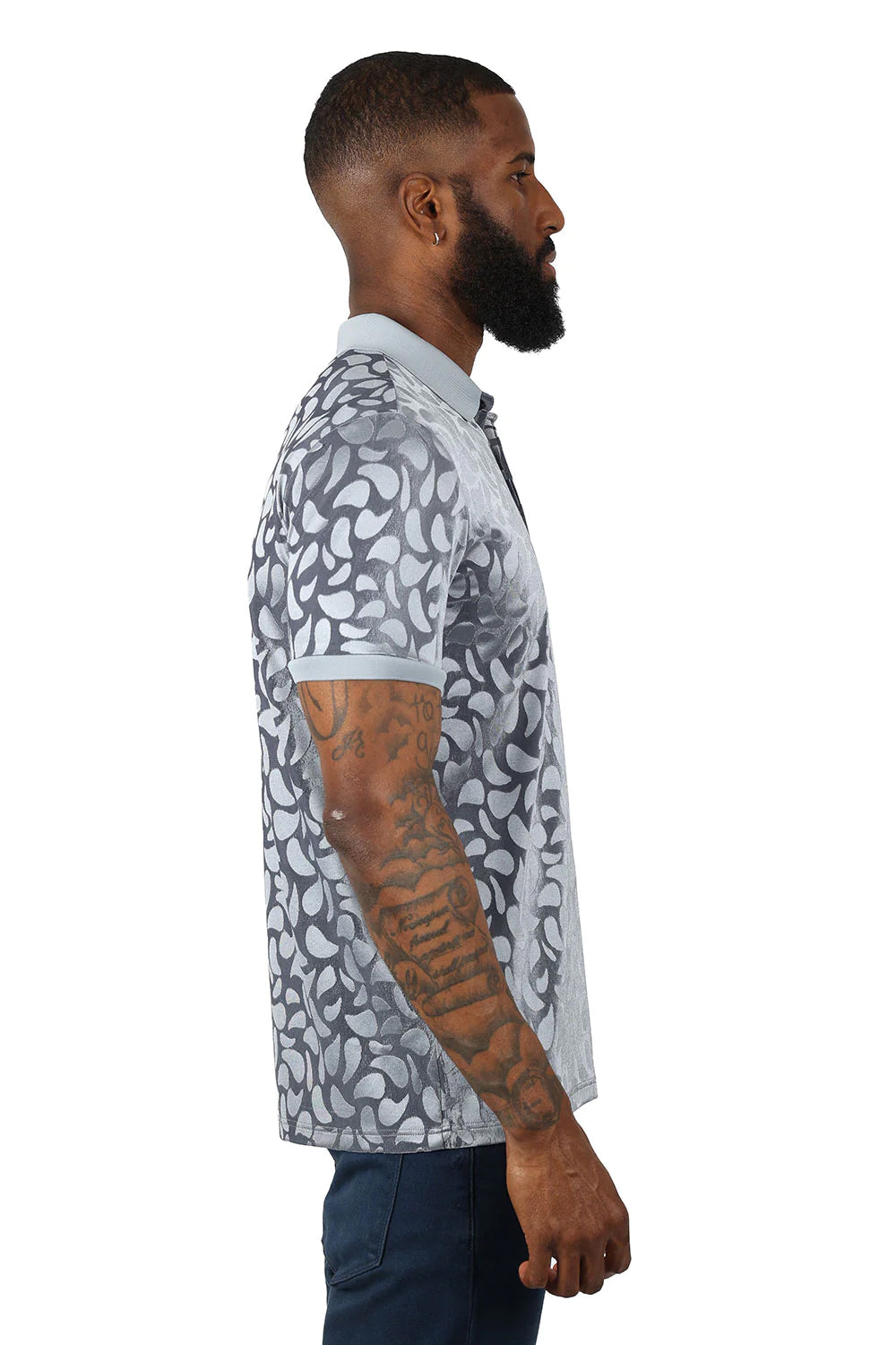 Men's Floral Twist Short Sleeve Polo Shirt