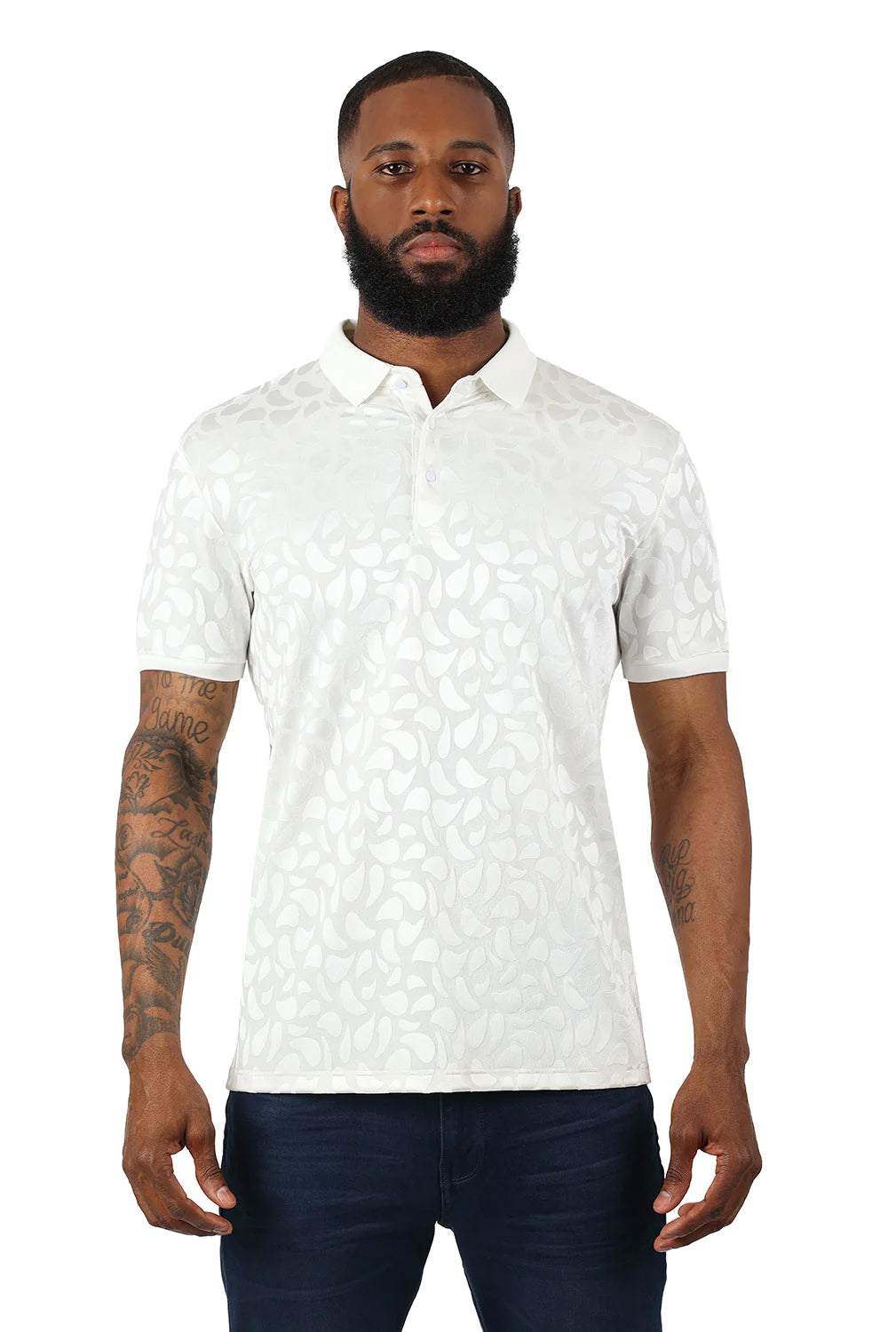 Men's Floral Twist Short Sleeve Polo Shirt