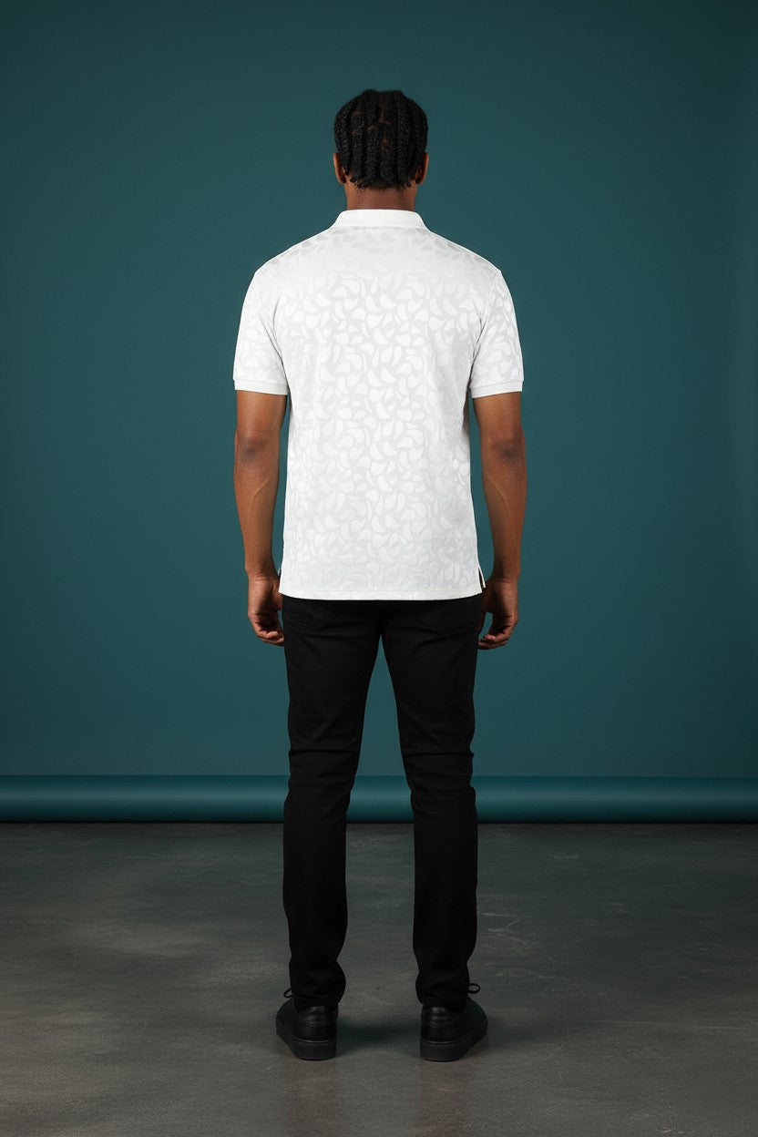 Men's Floral Twist Short Sleeve Polo Shirt
