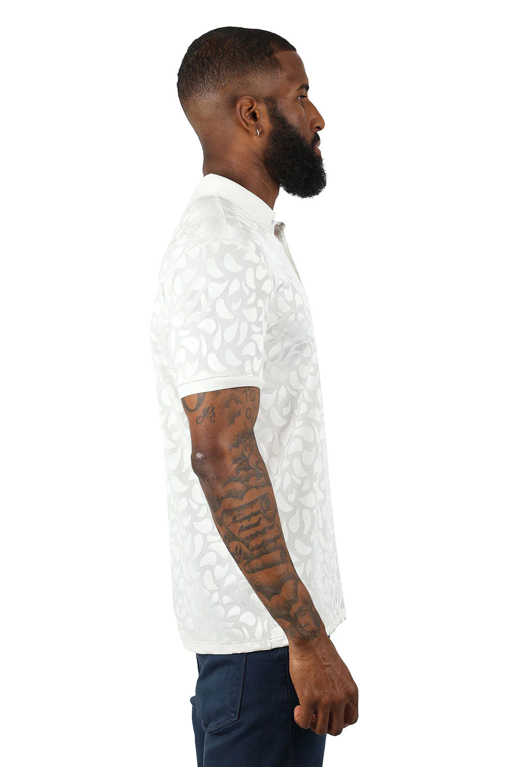 Men's Floral Twist Short Sleeve Polo Shirt