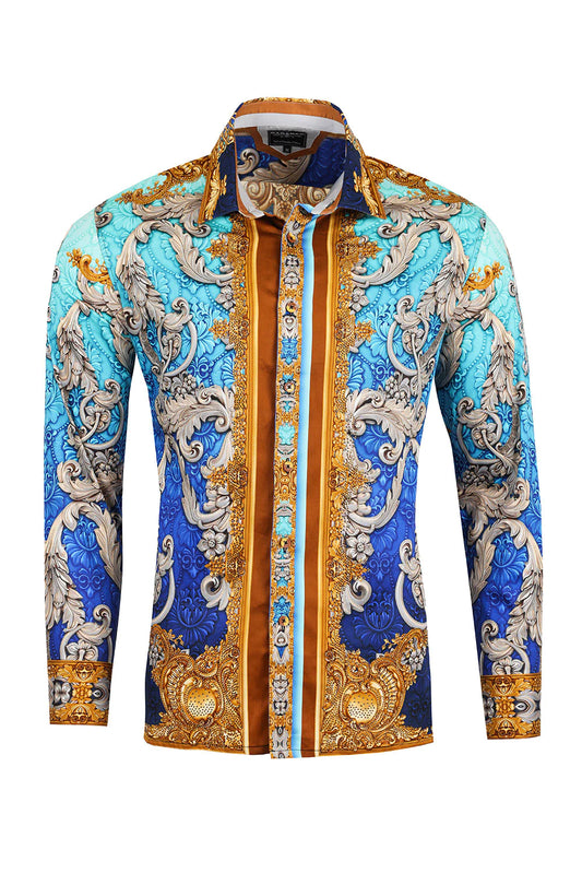 Barabas Men's Floral Exquisite Long Sleeve Shirt SHIRTS Barabas Collection Vercini