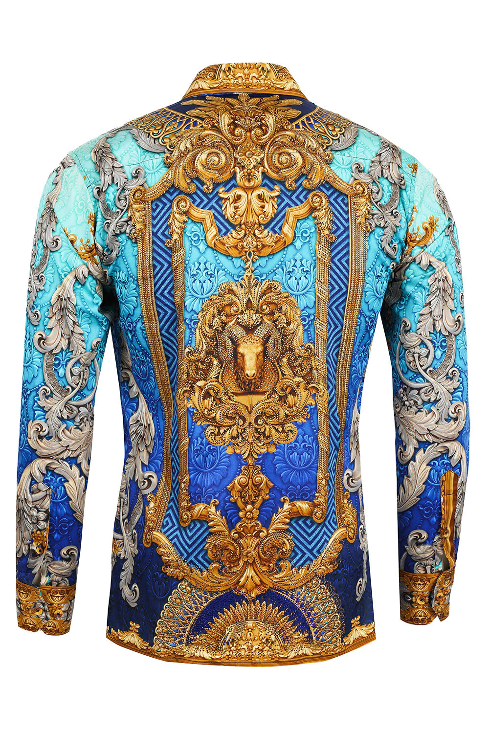 Barabas Men's Floral Exquisite Long Sleeve Shirt