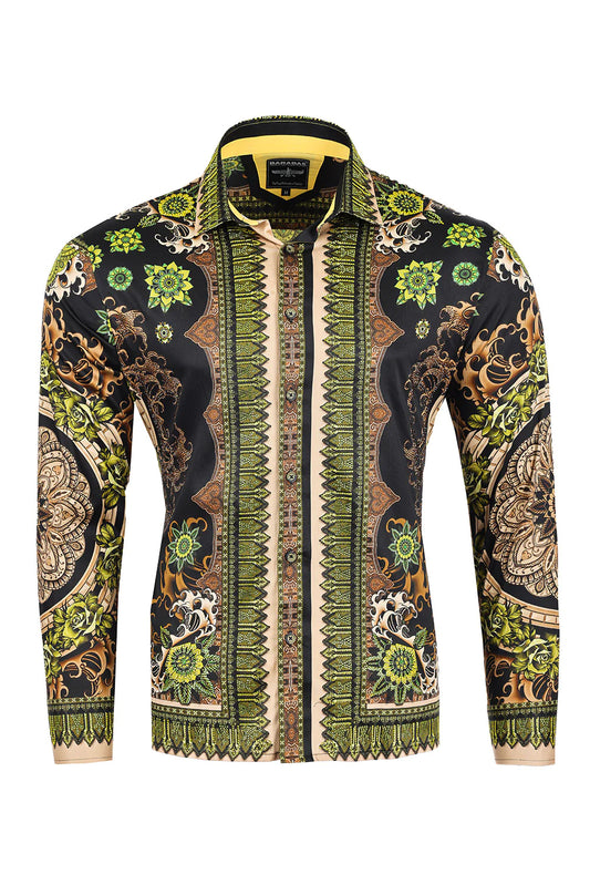 Barbas Luxury Ornate Patterned Shirt SHIRTS Barabas Collection Vercini