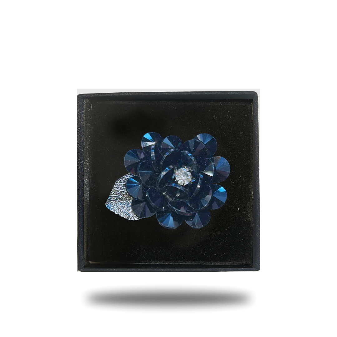 Crystal flower lapel pins