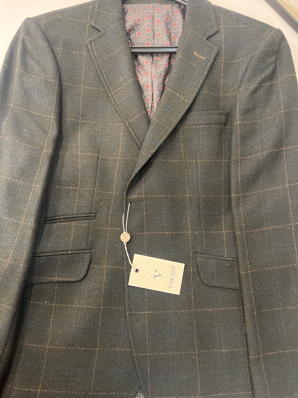 Vercini Herringbone Windowpane Sport Coat