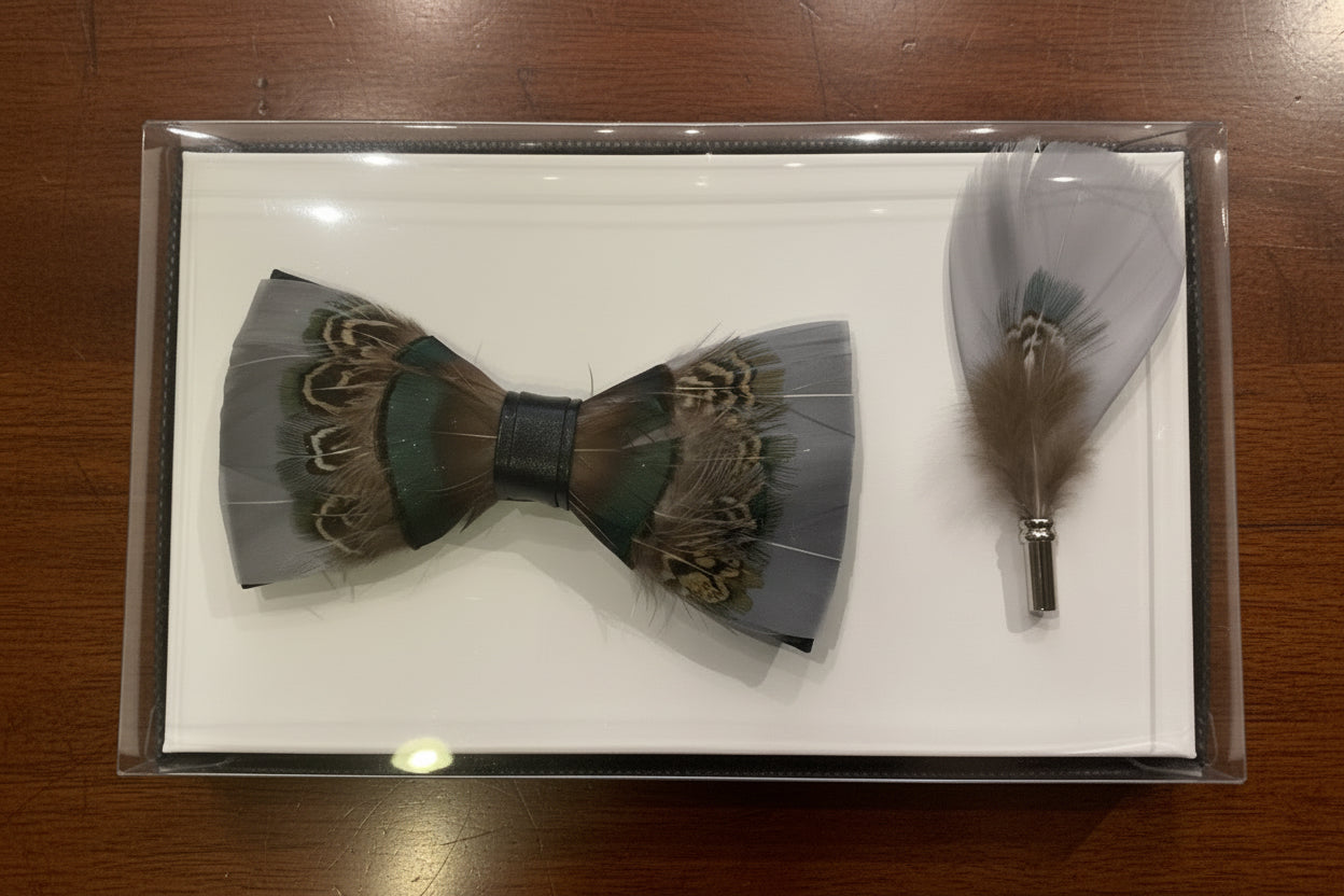 Feather Bow Ties & Pin Lapels