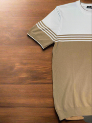 Vercini by CE&CE Striped T-Shirt – Soft Luxe in Grey, Blue & Beige
