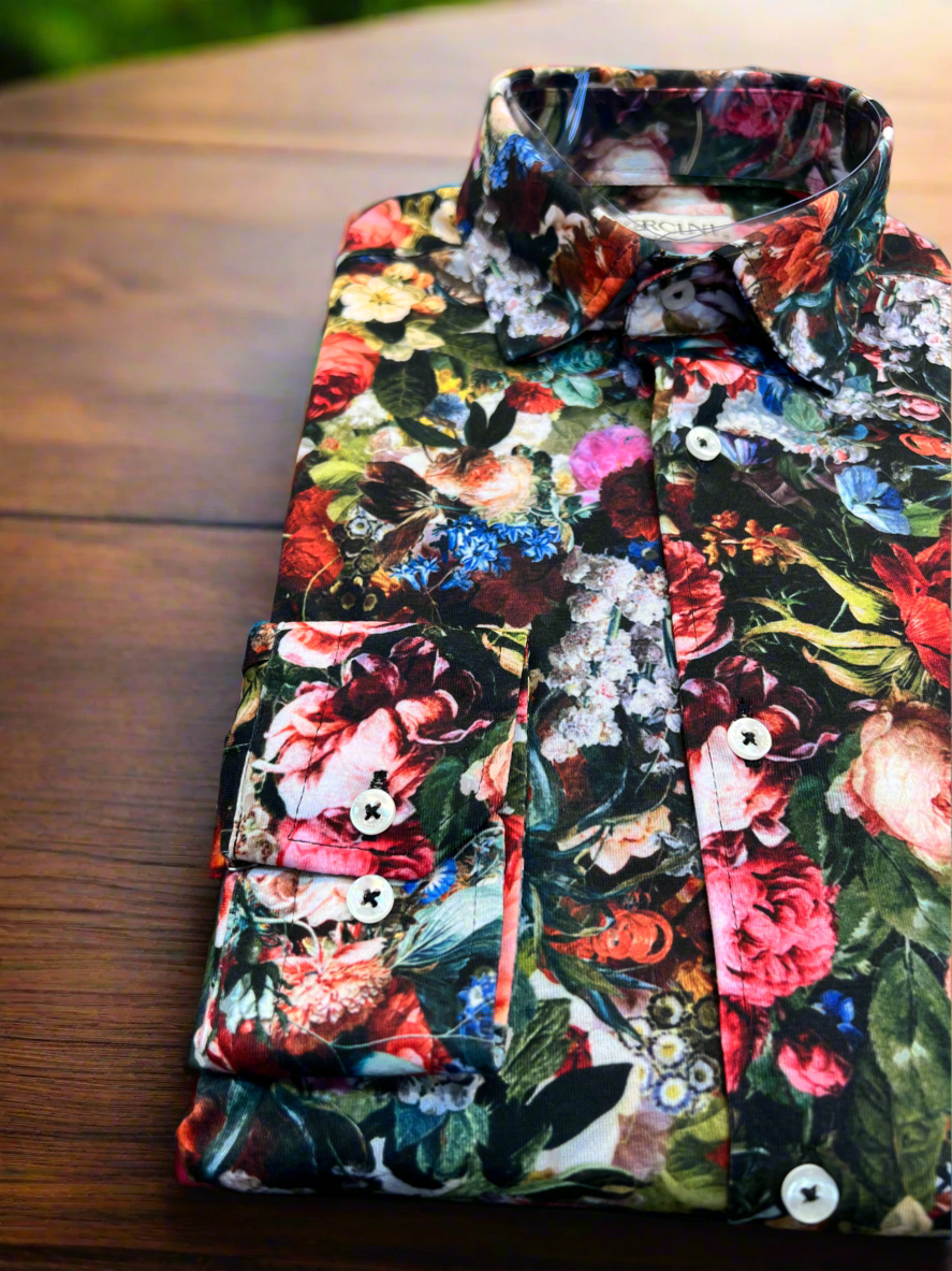 Floral Abstract Fusion Shirt – Artful Detail, Luxe Comfort