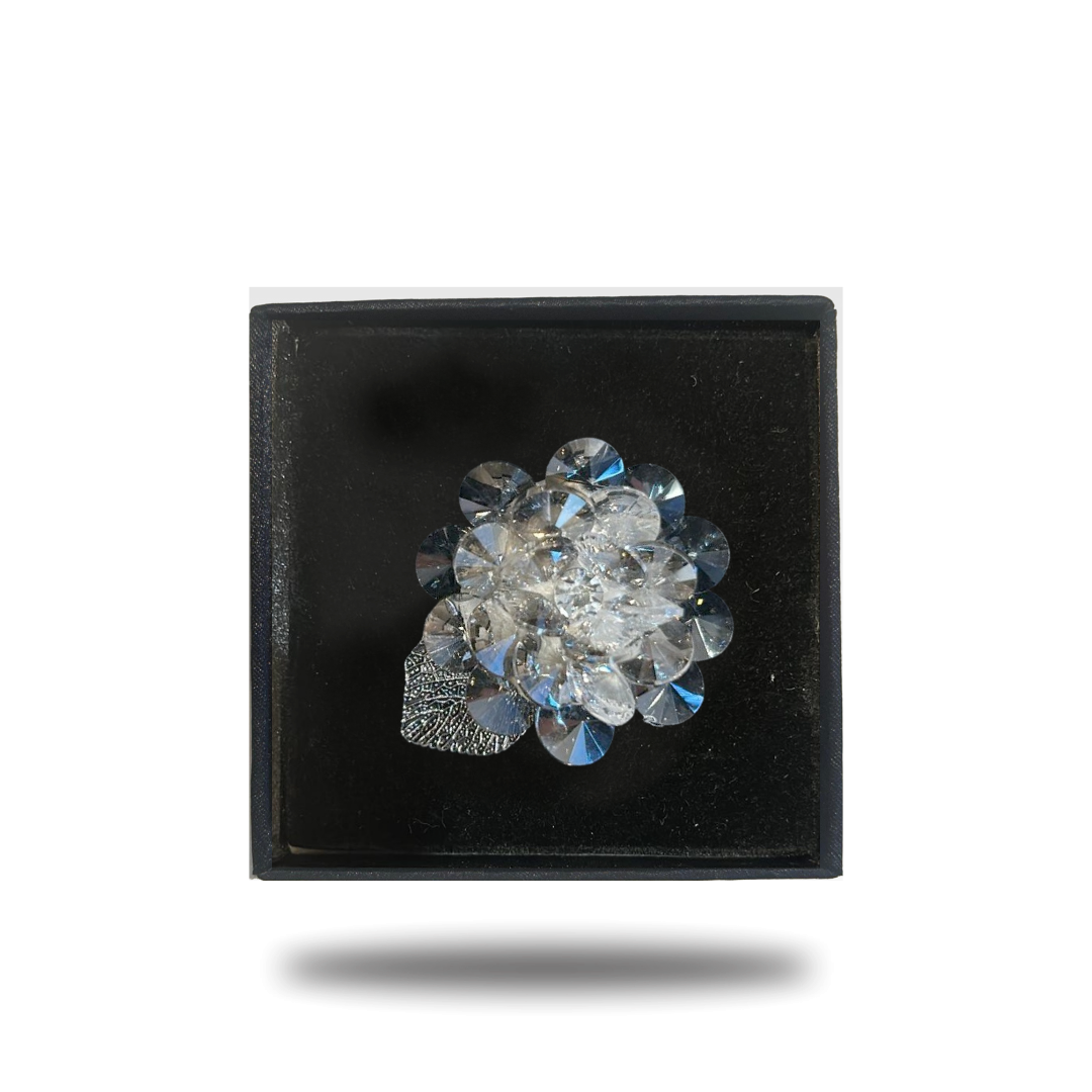 Crystal flower lapel pins