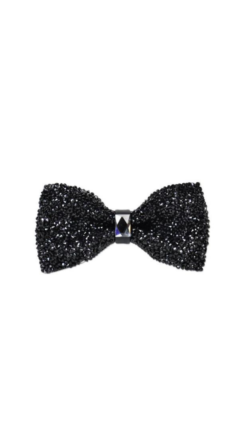 Glitter Crystal Rhinestone Tuxedo Bow tie Wedding Prom Party