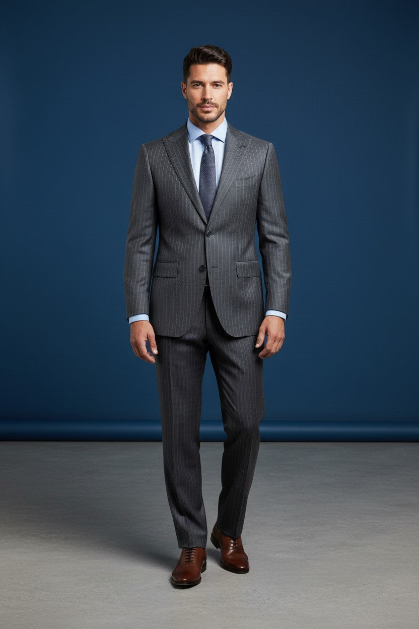 Pinstripe Wool Suit