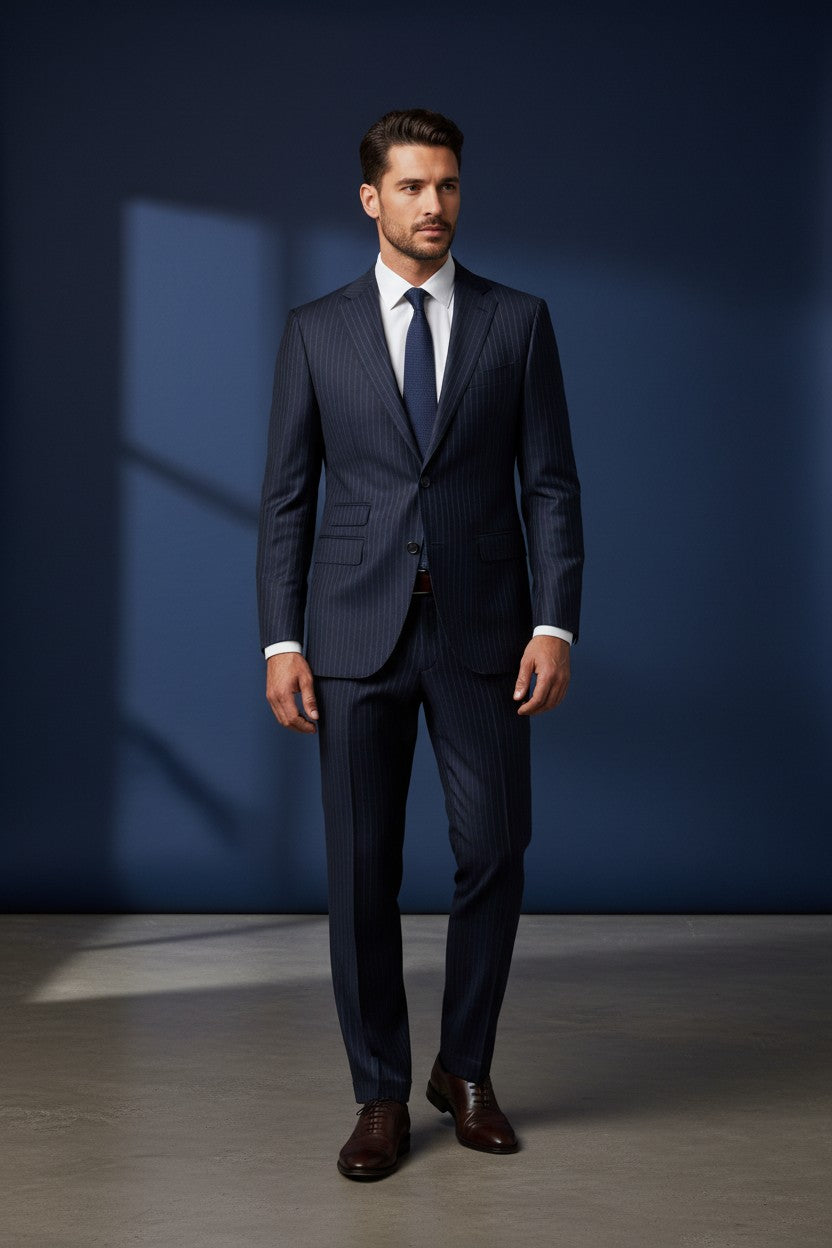 Pinstripe Wool Suit