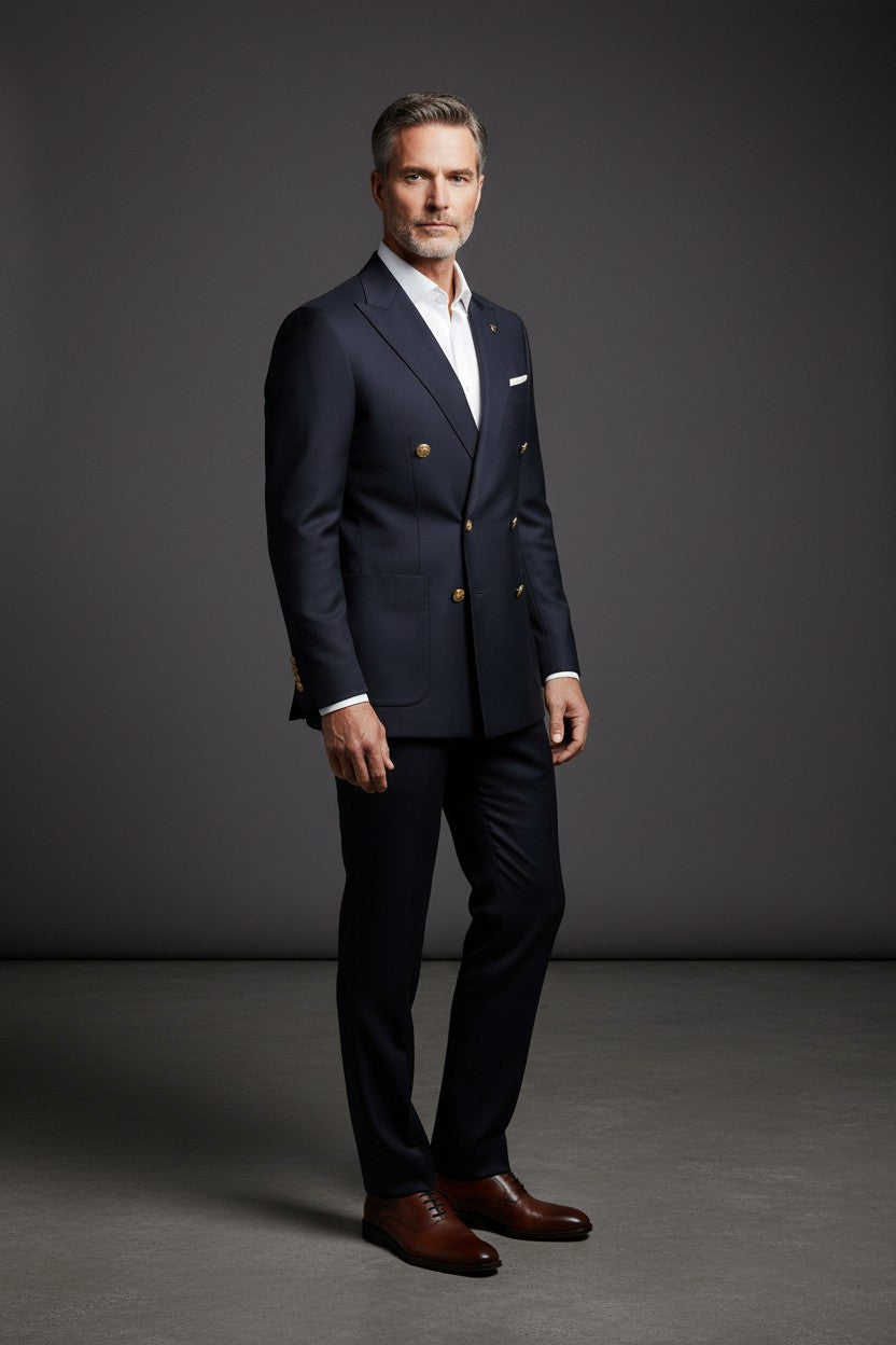 Emilio Sagezza Double Breasted Suit - Two Piece Men's Formal Suit