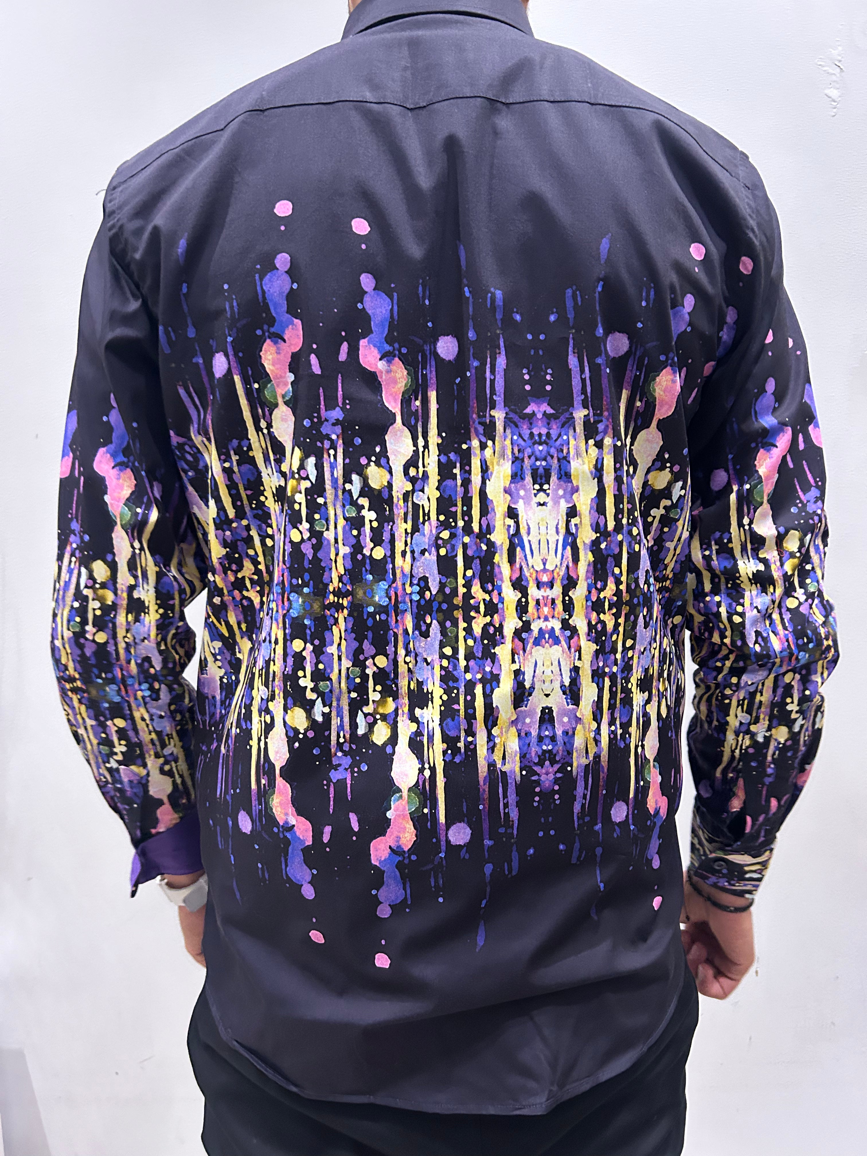 Cosmic Cascade Button-Down CASUAL Shirt