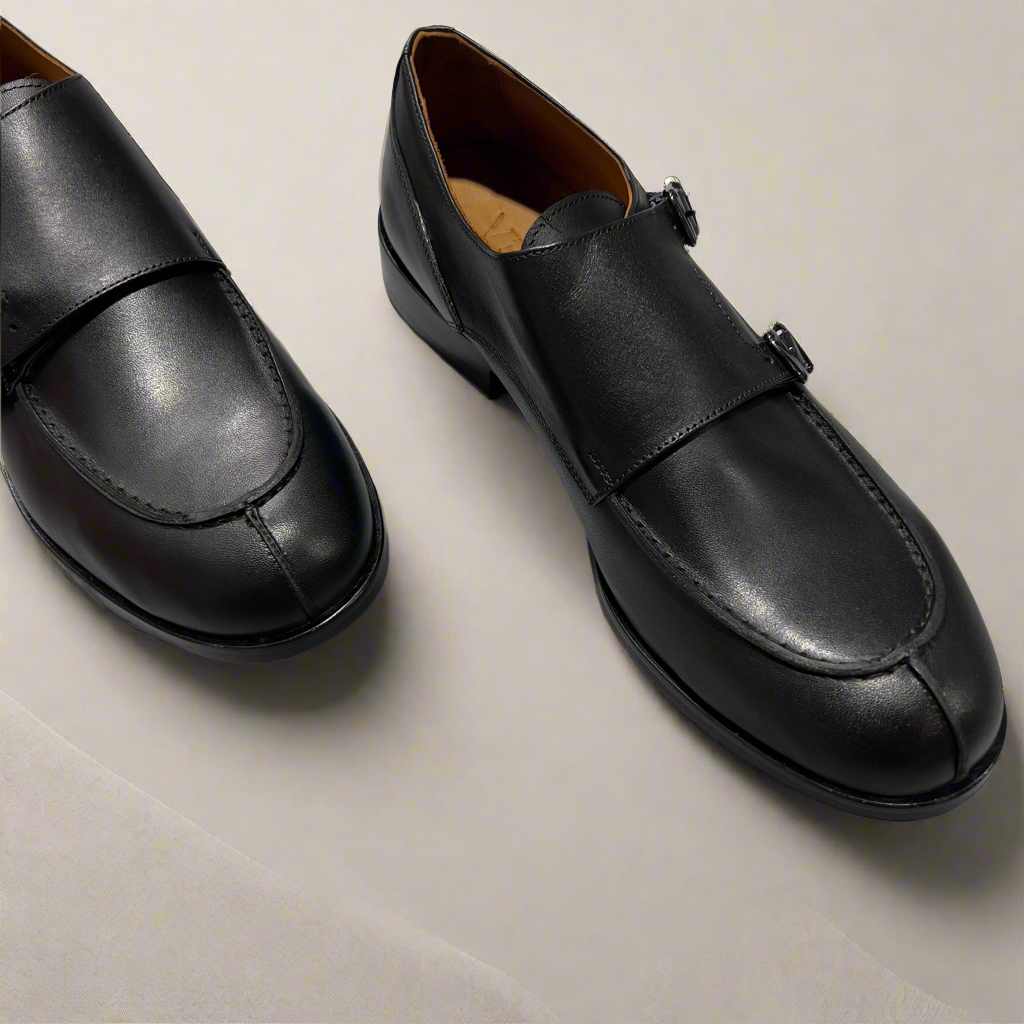 Handcrafted Double Monk Strap Leather Shoe