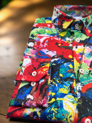 Multicolor Abstract Paint Shirt – Artistic Flair, Supreme Comfort