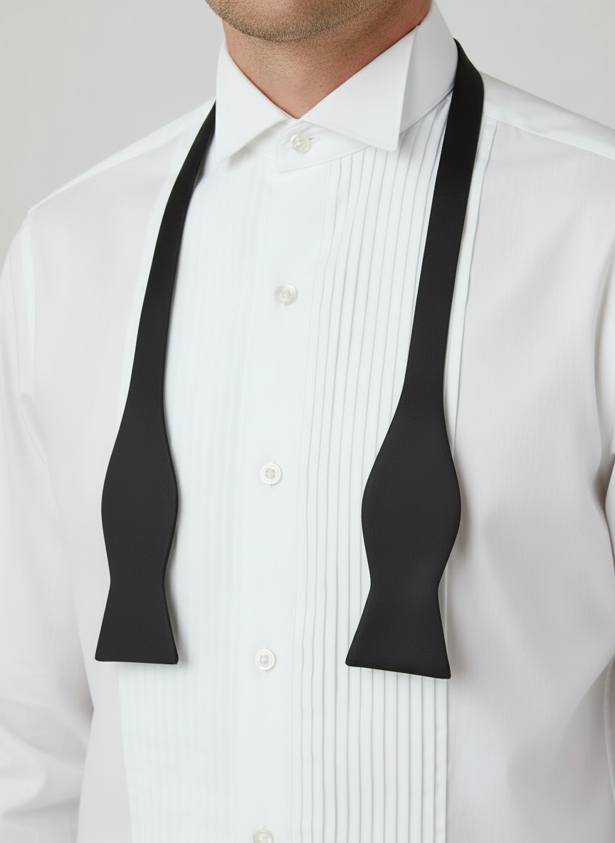 Self-Tie Bow Tie – Black | Satin & Velvet Styles